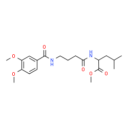 ChemSpider 2D Image | Methyl N-{4-[(3,4-dimethoxybenzoyl)amino]butanoyl}leucinate | C20H30N2O6