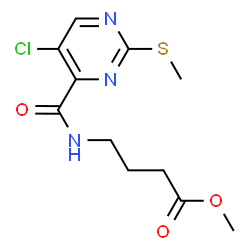 ChemSpider 2D Image | Methyl 4-({[5-chloro-2-(methylsulfanyl)-4-pyrimidinyl]carbonyl}amino)butanoate | C11H14ClN3O3S