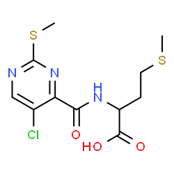 ChemSpider 2D Image | N-{[5-Chloro-2-(methylsulfanyl)-4-pyrimidinyl]carbonyl}methionine | C11H14ClN3O3S2