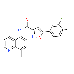 ChemSpider 2D Image | 5-(3,4-Difluorophenyl)-N-(8-methyl-5-quinolinyl)-1,2-oxazole-3-carboxamide | C20H13F2N3O2