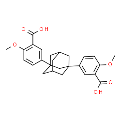 ChemSpider 2D Image | 3,3'-Tricyclo[3.3.1.1~3,7~]decane-1,3-diylbis(6-methoxybenzoic acid) | C26H28O6