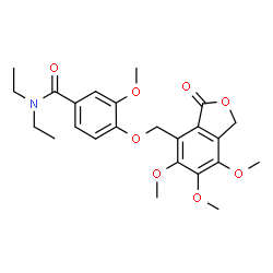 ChemSpider 2D Image | N,N-Diethyl-3-methoxy-4-[(5,6,7-trimethoxy-3-oxo-1,3-dihydro-2-benzofuran-4-yl)methoxy]benzamide | C24H29NO8