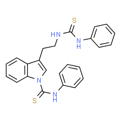ChemSpider 2D Image | N-Phenyl-3-{2-[(phenylcarbamothioyl)amino]ethyl}-1H-indole-1-carbothioamide | C24H22N4S2