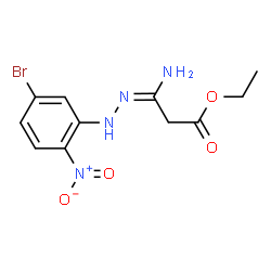 ChemSpider 2D Image | Ethyl 3-[2-(5-bromo-2-nitrophenyl)hydrazino]-3-iminopropanoate | C11H13BrN4O4