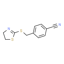 ChemSpider 2D Image | 4-[(4,5-Dihydro-1,3-thiazol-2-ylsulfanyl)methyl]benzonitrile | C11H10N2S2