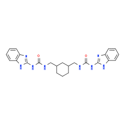 ChemSpider 2D Image | 1,1'-[1,3-Cyclohexanediylbis(methylene)]bis[3-(1H-benzimidazol-2-yl)urea] | C24H28N8O2
