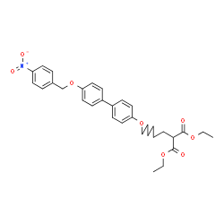 ChemSpider 2D Image | Diethyl [6-({4'-[(4-nitrobenzyl)oxy]-4-biphenylyl}oxy)hexyl]malonate | C32H37NO8