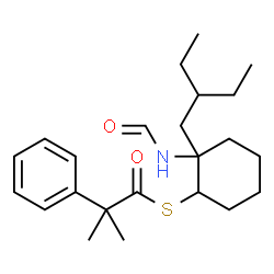 ChemSpider 2D Image | S-[2-(2-Ethylbutyl)-2-formamidocyclohexyl] 2-methyl-2-phenylpropanethioate | C23H35NO2S