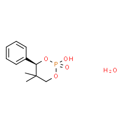 ChemSpider 2D Image | (4R)-5,5-Dimethyl-4-phenyl-1,3,2-dioxaphosphinan-2-ol 2-oxide hydrate (1:1) | C11H17O5P