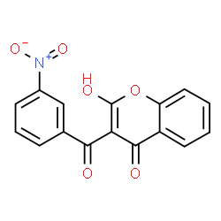 ChemSpider 2D Image | 2-Hydroxy-3-(3-nitrobenzoyl)-4H-chromen-4-one | C16H9NO6