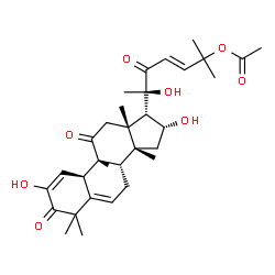 ChemSpider 2D Image | (4R,9beta,14beta,16alpha,17alpha,23E)-2,16,20-Trihydroxy-9,10,14-trimethyl-1,11,22-trioxo-4,9-cyclo-9,10-secocholesta-2,5,23-trien-25-yl acetate | C32H44O8