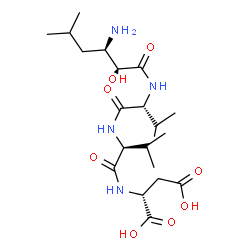 ChemSpider 2D Image | N-[(2S,3R)-3-Amino-2-hydroxy-5-methylhexanoyl]-D-valyl-L-valyl-D-aspartic acid | C21H38N4O8