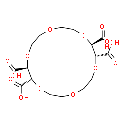 ChemSpider 2D Image | (2R,3R,11S,12S)-1,4,7,10,13,16-Hexaoxacyclooctadecane-2,3,11,12-tetracarboxylic acid | C16H24O14