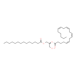 ChemSpider 2D Image | DG(14:0/20:4(5Z,8Z,11Z,14Z)/0:0) | C37H64O5