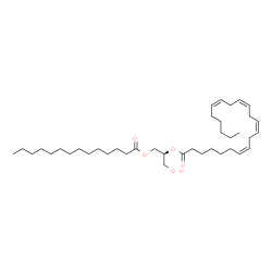 ChemSpider 2D Image | DG(14:0/22:4(7Z,10Z,13Z,16Z)/0:0) | C39H68O5