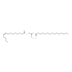 ChemSpider 2D Image | (2S)-1-Hydroxy-3-[(9Z)-9-tetradecenoyloxy]-2-propanyl pentadecanoate | C32H60O5