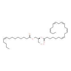 ChemSpider 2D Image | (2S)-1-Hydroxy-3-[(9Z)-9-tetradecenoyloxy]-2-propanyl (7Z,10Z,13Z,16Z,19Z)-7,10,13,16,19-docosapentaenoate | C39H64O5
