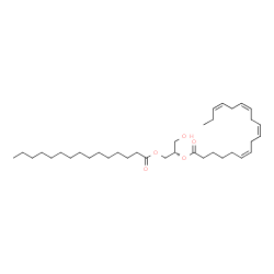 ChemSpider 2D Image | (2S)-1-Hydroxy-3-(pentadecanoyloxy)-2-propanyl (6Z,9Z,12Z,15Z)-6,9,12,15-octadecatetraenoate | C36H62O5