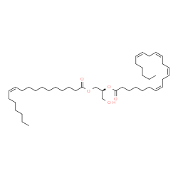ChemSpider 2D Image | (2S)-1-Hydroxy-3-[(11Z)-11-octadecenoyloxy]-2-propanyl (7Z,10Z,13Z,16Z)-7,10,13,16-docosatetraenoate | C43H74O5