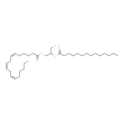 ChemSpider 2D Image | DG(18:3(6Z,9Z,12Z)/14:0/0:0) | C35H62O5