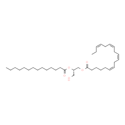 ChemSpider 2D Image | (2S)-3-Hydroxy-2-(tetradecanoyloxy)propyl (6Z,9Z,12Z,15Z)-6,9,12,15-octadecatetraenoate | C35H60O5