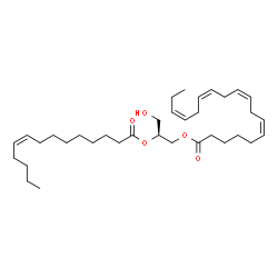 ChemSpider 2D Image | (2S)-3-Hydroxy-2-[(9Z)-9-tetradecenoyloxy]propyl (6Z,9Z,12Z,15Z)-6,9,12,15-octadecatetraenoate | C35H58O5