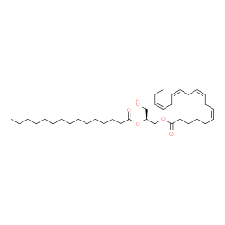 ChemSpider 2D Image | (2S)-3-Hydroxy-2-(pentadecanoyloxy)propyl (6Z,9Z,12Z,15Z)-6,9,12,15-octadecatetraenoate | C36H62O5