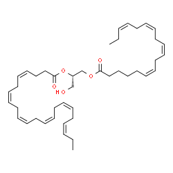 ChemSpider 2D Image | 1-[(6Z,9Z,12Z,15Z)-octadecatetraenoyl]-2-[(4Z,7Z,10Z,13Z,16Z,19Z)-docosahexaenoyl]-sn-glycerol | C43H64O5