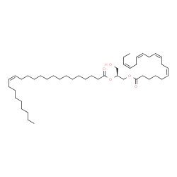 ChemSpider 2D Image | (2S)-1-Hydroxy-3-[(6Z,9Z,12Z,15Z)-6,9,12,15-octadecatetraenoyloxy]-2-propanyl (15Z)-15-tetracosenoate | C45H78O5