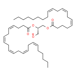 ChemSpider 2D Image | (2S)-1-Hydroxy-3-[(5Z,8Z,11Z)-5,8,11-icosatrienoyloxy]-2-propanyl (4Z,7Z,10Z,13Z,16Z)-4,7,10,13,16-docosapentaenoate | C45H72O5