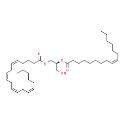 ChemSpider 2D Image | DG(20:4(5Z,8Z,11Z,14Z)/16:1(9Z)/0:0) | C39H66O5