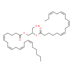 ChemSpider 2D Image | (2S)-3-Hydroxy-2-[(6Z,9Z,12Z,15Z)-6,9,12,15-octadecatetraenoyloxy]propyl (5Z,8Z,11Z,14Z)-5,8,11,14-icosatetraenoate | C41H64O5