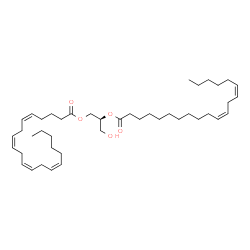 ChemSpider 2D Image | DG(20:4(5Z,8Z,11Z,14Z)/20:2(11Z,14Z)/0:0) | C43H72O5