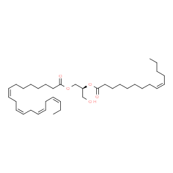 ChemSpider 2D Image | (2S)-3-Hydroxy-2-[(9Z)-9-tetradecenoyloxy]propyl (8Z,11Z,14Z,17Z)-8,11,14,17-icosatetraenoate | C37H62O5