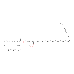 ChemSpider 2D Image | (2S)-1-Hydroxy-3-[(8Z,11Z,14Z,17Z)-8,11,14,17-icosatetraenoyloxy]-2-propanyl (15Z)-15-tetracosenoate | C47H82O5