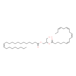 ChemSpider 2D Image | (2S)-3-Hydroxy-2-[(6Z,9Z,12Z,15Z)-6,9,12,15-octadecatetraenoyloxy]propyl (13Z)-13-docosenoate | C43H74O5