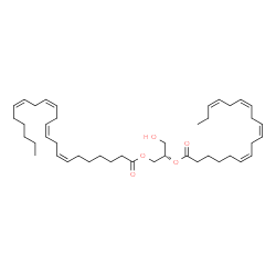 ChemSpider 2D Image | (2S)-3-Hydroxy-2-[(6Z,9Z,12Z,15Z)-6,9,12,15-octadecatetraenoyloxy]propyl (7Z,10Z,13Z,16Z)-7,10,13,16-docosatetraenoate | C43H68O5