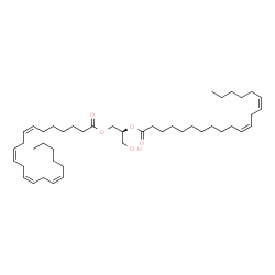 ChemSpider 2D Image | (2S)-3-Hydroxy-2-[(11Z,14Z)-11,14-icosadienoyloxy]propyl (7Z,10Z,13Z,16Z)-7,10,13,16-docosatetraenoate | C45H76O5