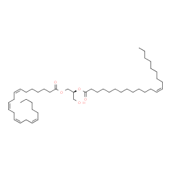 ChemSpider 2D Image | (2S)-2-[(13Z)-13-Docosenoyloxy]-3-hydroxypropyl (7Z,10Z,13Z,16Z)-7,10,13,16-docosatetraenoate | C47H82O5