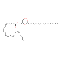 ChemSpider 2D Image | DG(22:5(4Z,7Z,10Z,13Z,16Z)/14:0/0:0) | C39H66O5