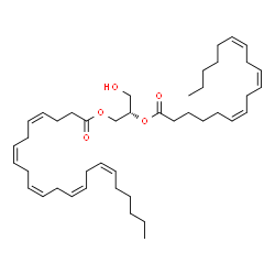 ChemSpider 2D Image | (2S)-3-Hydroxy-2-[(6Z,9Z,12Z)-6,9,12-octadecatrienoyloxy]propyl (4Z,7Z,10Z,13Z,16Z)-4,7,10,13,16-docosapentaenoate | C43H68O5
