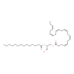 ChemSpider 2D Image | (2S)-3-Hydroxy-2-(tetradecanoyloxy)propyl (4Z,7Z,10Z,13Z,16Z,19Z)-4,7,10,13,16,19-docosahexaenoate | C39H64O5