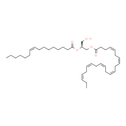 ChemSpider 2D Image | (2S)-2-[(9Z)-9-Hexadecenoyloxy]-3-hydroxypropyl (4Z,7Z,10Z,13Z,16Z,19Z)-4,7,10,13,16,19-docosahexaenoate | C41H66O5