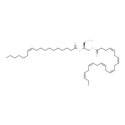 ChemSpider 2D Image | DG(22:6(4Z,7Z,10Z,13Z,16Z,19Z)/18:1(11Z)/0:0) | C43H70O5
