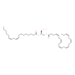ChemSpider 2D Image | (2S)-3-Hydroxy-2-[(9Z,12Z)-9,12-octadecadienoyloxy]propyl (4Z,7Z,10Z,13Z,16Z,19Z)-4,7,10,13,16,19-docosahexaenoate | C43H68O5