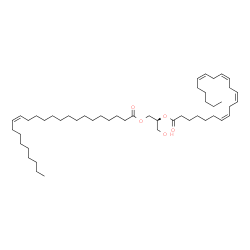 ChemSpider 2D Image | (2S)-2-[(7Z,10Z,13Z,16Z)-7,10,13,16-Docosatetraenoyloxy]-3-hydroxypropyl (15Z)-15-tetracosenoate | C49H86O5