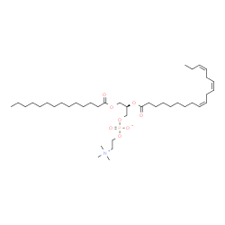 ChemSpider 2D Image | 1-tetradecanoyl-2-[(9Z,12Z,15Z)-octadecatrienoyl]-sn-glycero-3-phosphocholine | C40H74NO8P