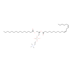 ChemSpider 2D Image | (2R)-2-[(11Z,14Z)-11,14-Icosadienoyloxy]-3-(pentadecanoyloxy)propyl 2-(trimethylammonio)ethyl phosphate | C43H82NO8P