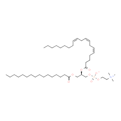 ChemSpider 2D Image | 1-hexadecanoyl-2-[(5Z,8Z,11Z)-icosatrienoyl]-sn-glycero-3-phosphocholine | C44H82NO8P