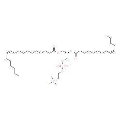 ChemSpider 2D Image | (2R)-3-[(11Z)-11-Octadecenoyloxy]-2-[(9Z)-9-tetradecenoyloxy]propyl 2-(trimethylammonio)ethyl phosphate | C40H76NO8P